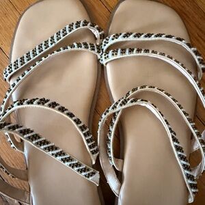 Elegant Beaded Strappy Sandals